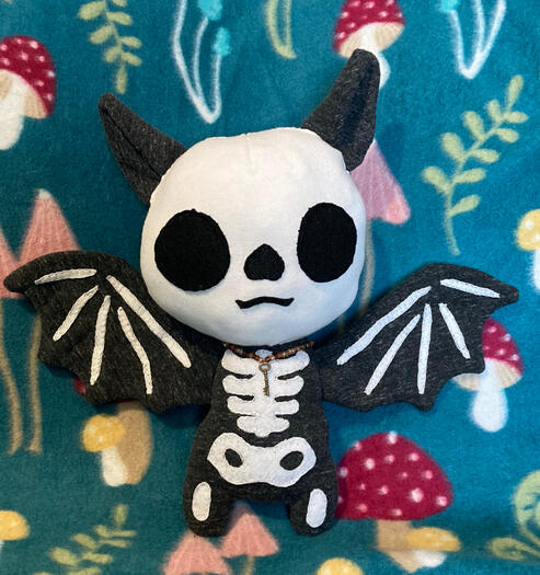 &quot;Battybones&quot; 14 x 14 inches.