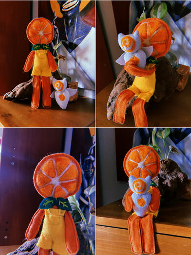 &quot;Orange &amp; Clione&quot; 7 inches long (Orange), 3 inches long (Clione).